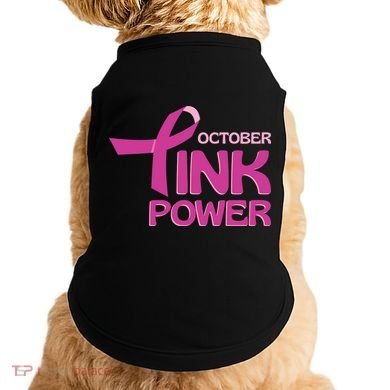 October Pink Power Breast Cancer Doggie Tank