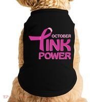 October Pink Power Breast Cancer Doggie Tank thumb 0
