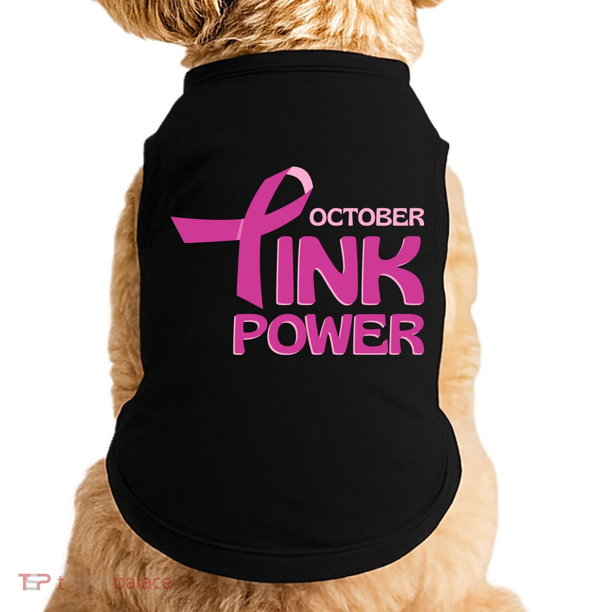 October Pink Power Breast Cancer Doggie Tank