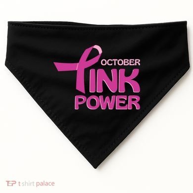 October Pink Power Breast Cancer USA-Made Doggie Bandana