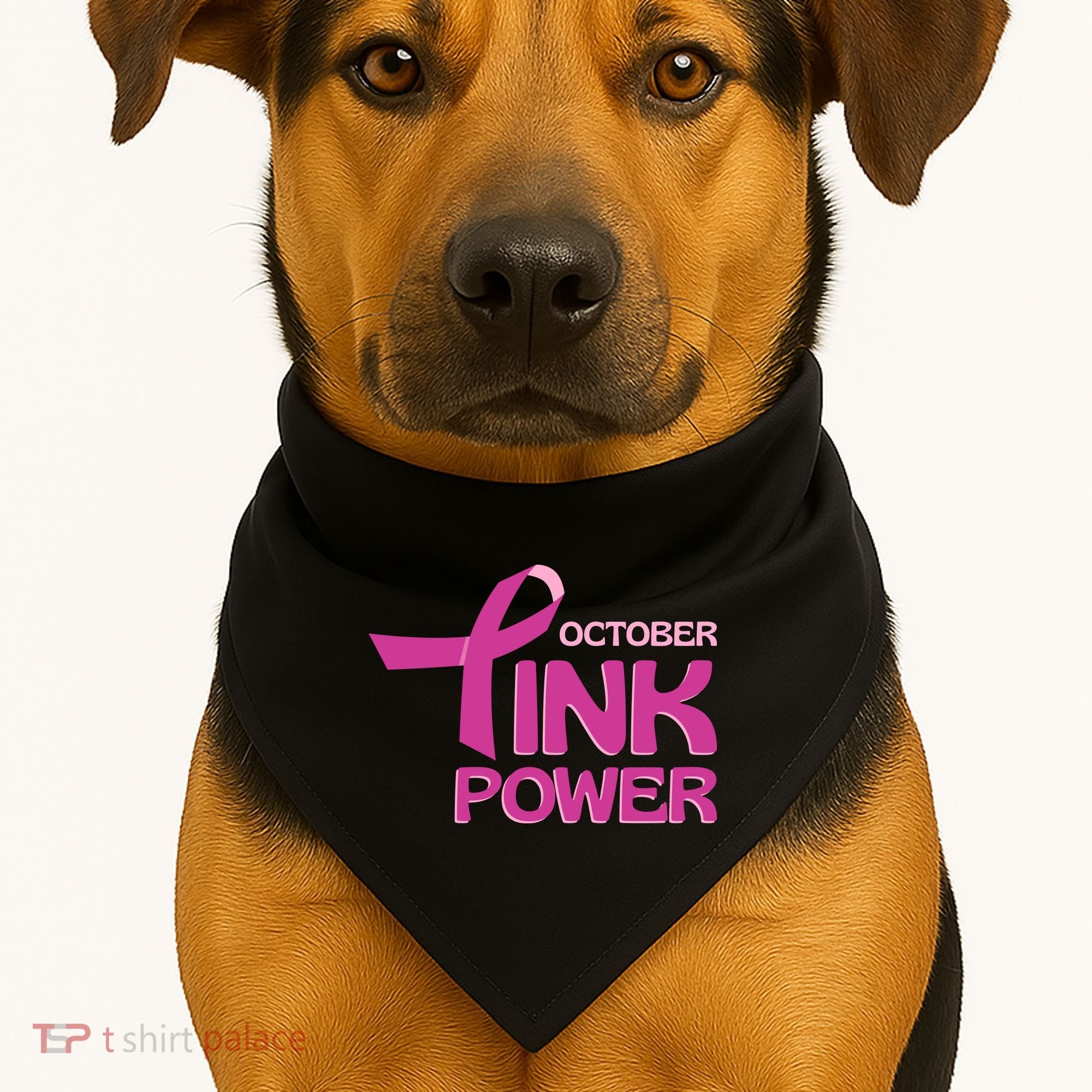 October Pink Power Breast Cancer USA-Made Doggie Bandana
