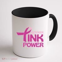 October Pink Power Breast Cancer Coffee Mug thumb 1