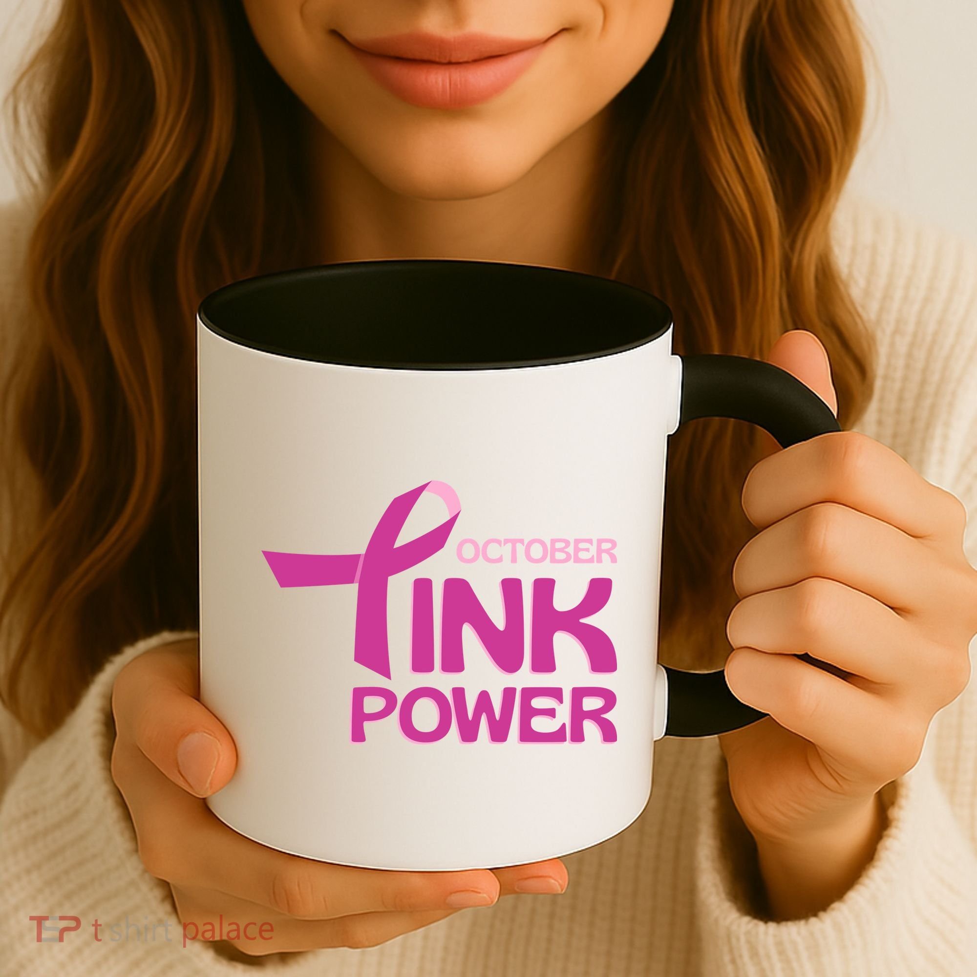 October Pink Power Breast Cancer Coffee Mug