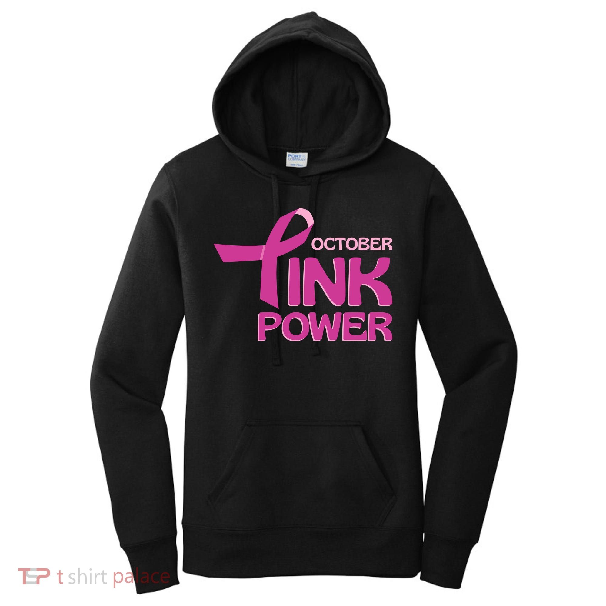 October Pink Power Breast Cancer Women's Hoodie