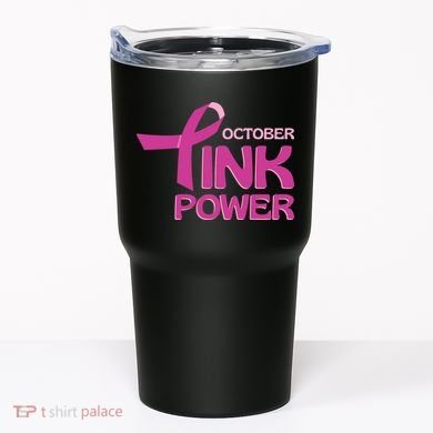 October Pink Power Breast Cancer Tumbler