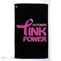 October Pink Power Breast Cancer Golf Towel thumb 0