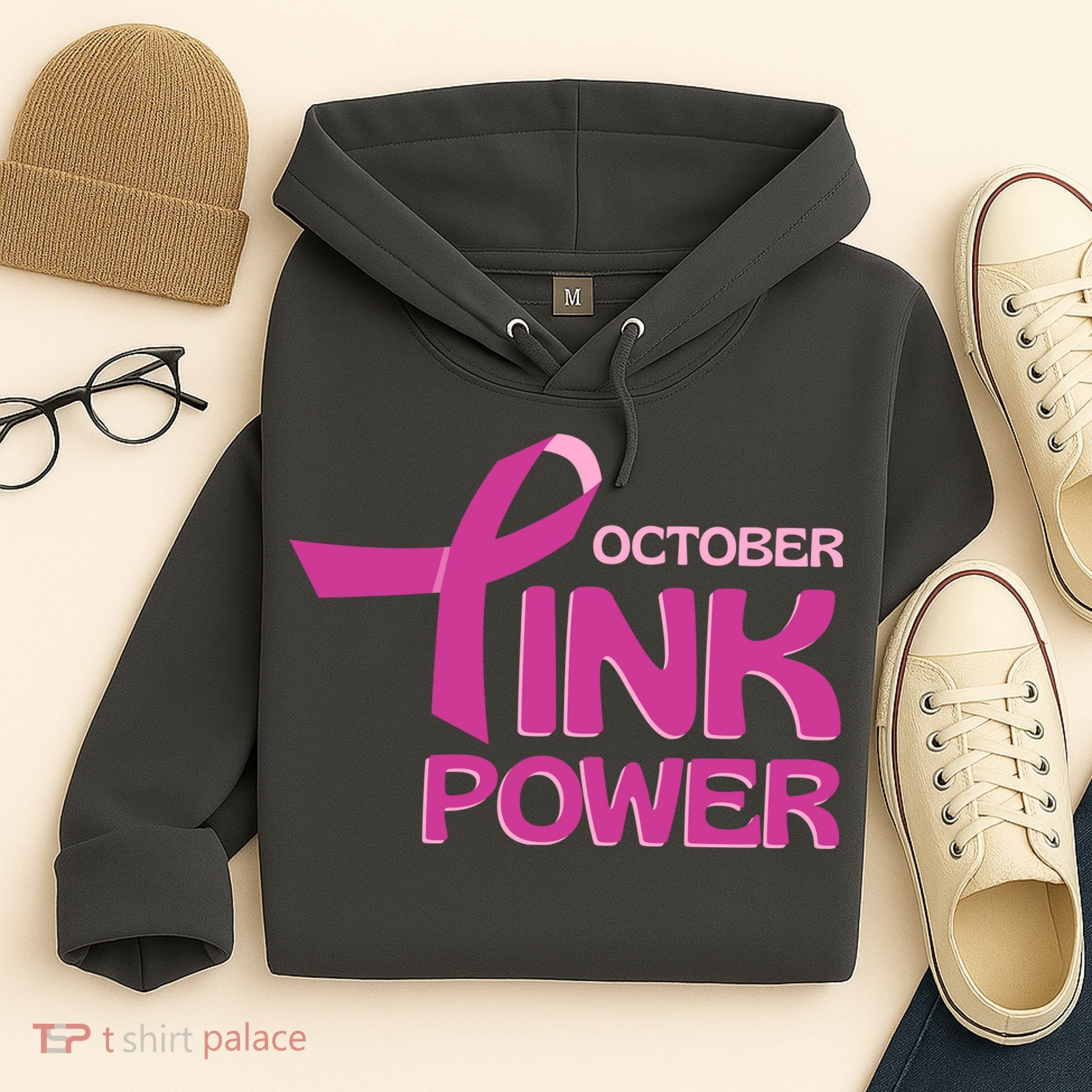 October Pink Power Breast Cancer Hoodie