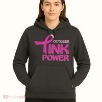 October Pink Power Breast Cancer Hoodie thumb 5