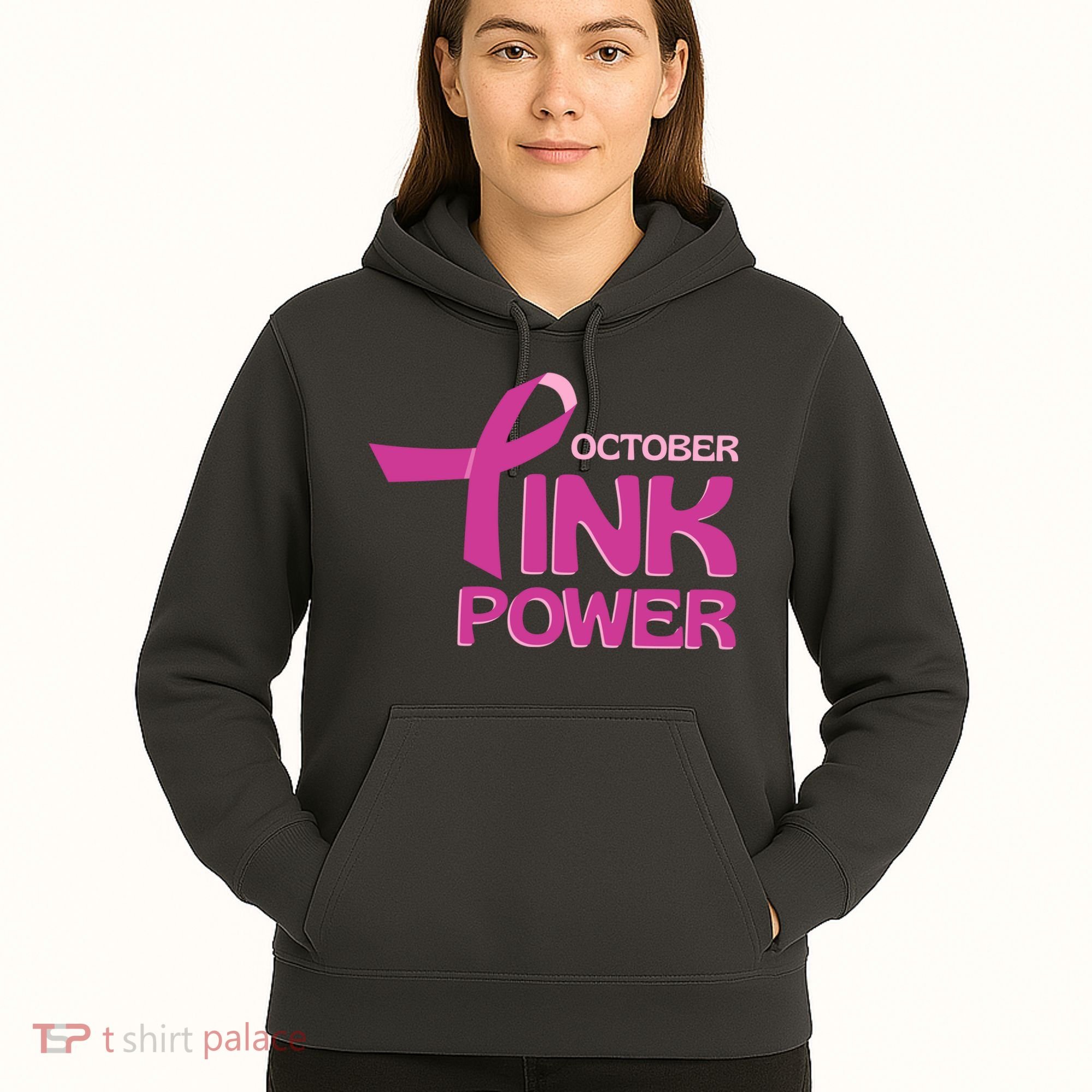 October Pink Power Breast Cancer Hoodie