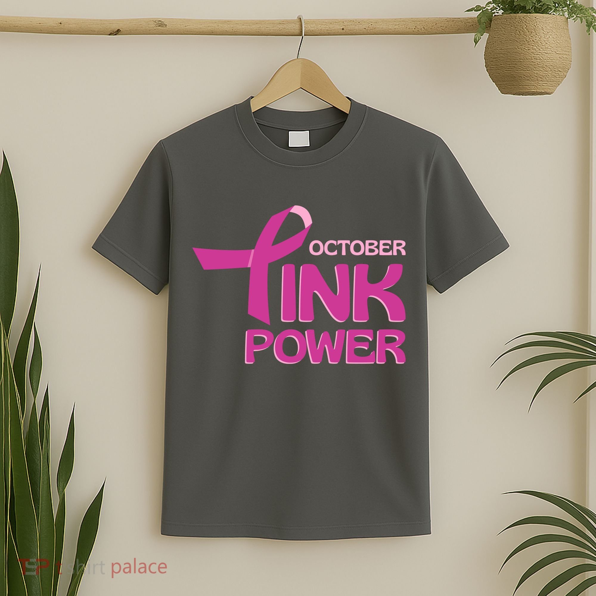 October Pink Power Breast Cancer T-Shirt