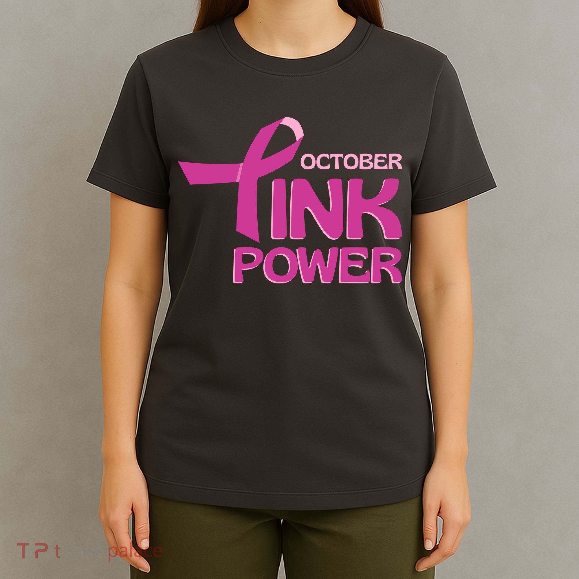 October Pink Power Breast Cancer T-Shirt