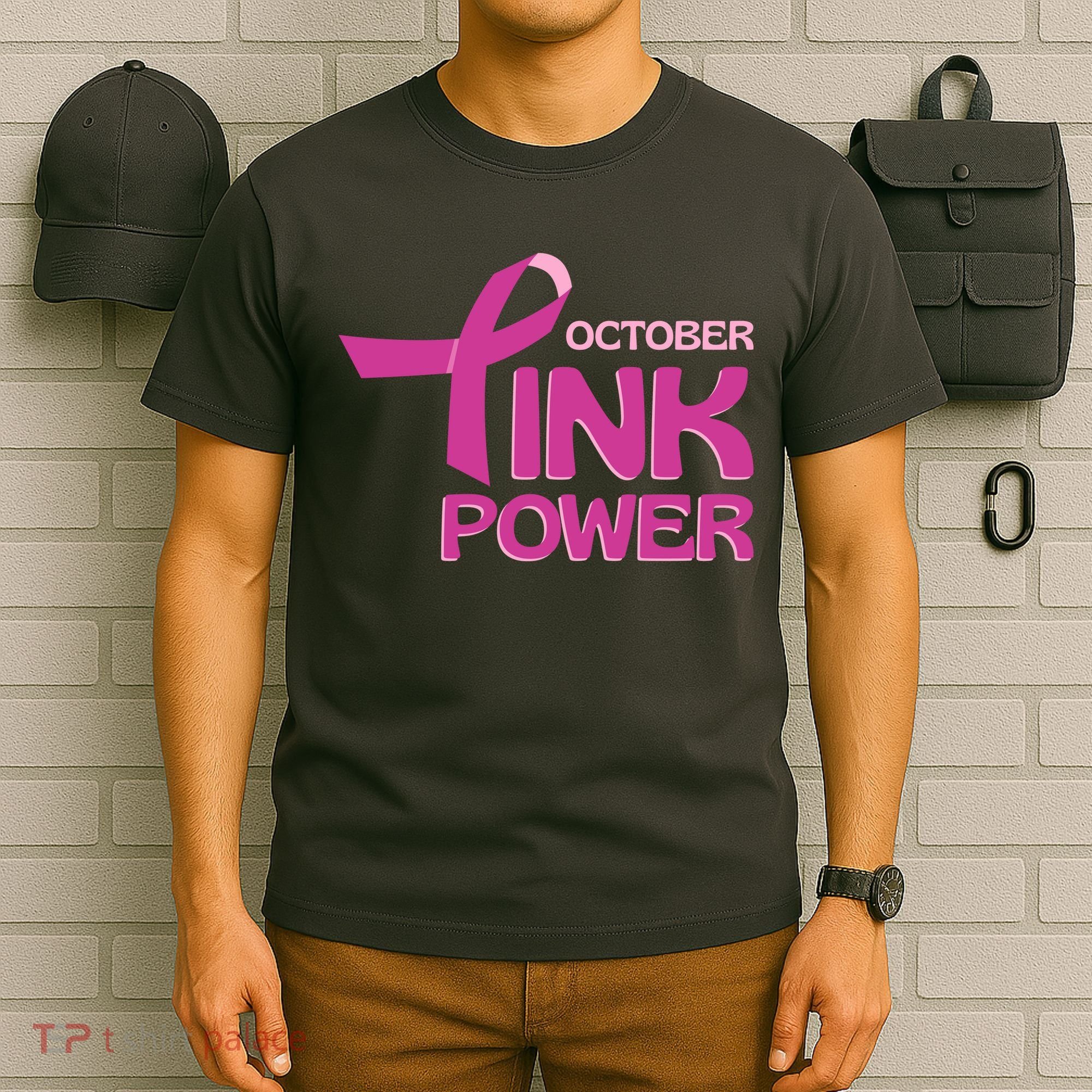 October Pink Power Breast Cancer T-Shirt