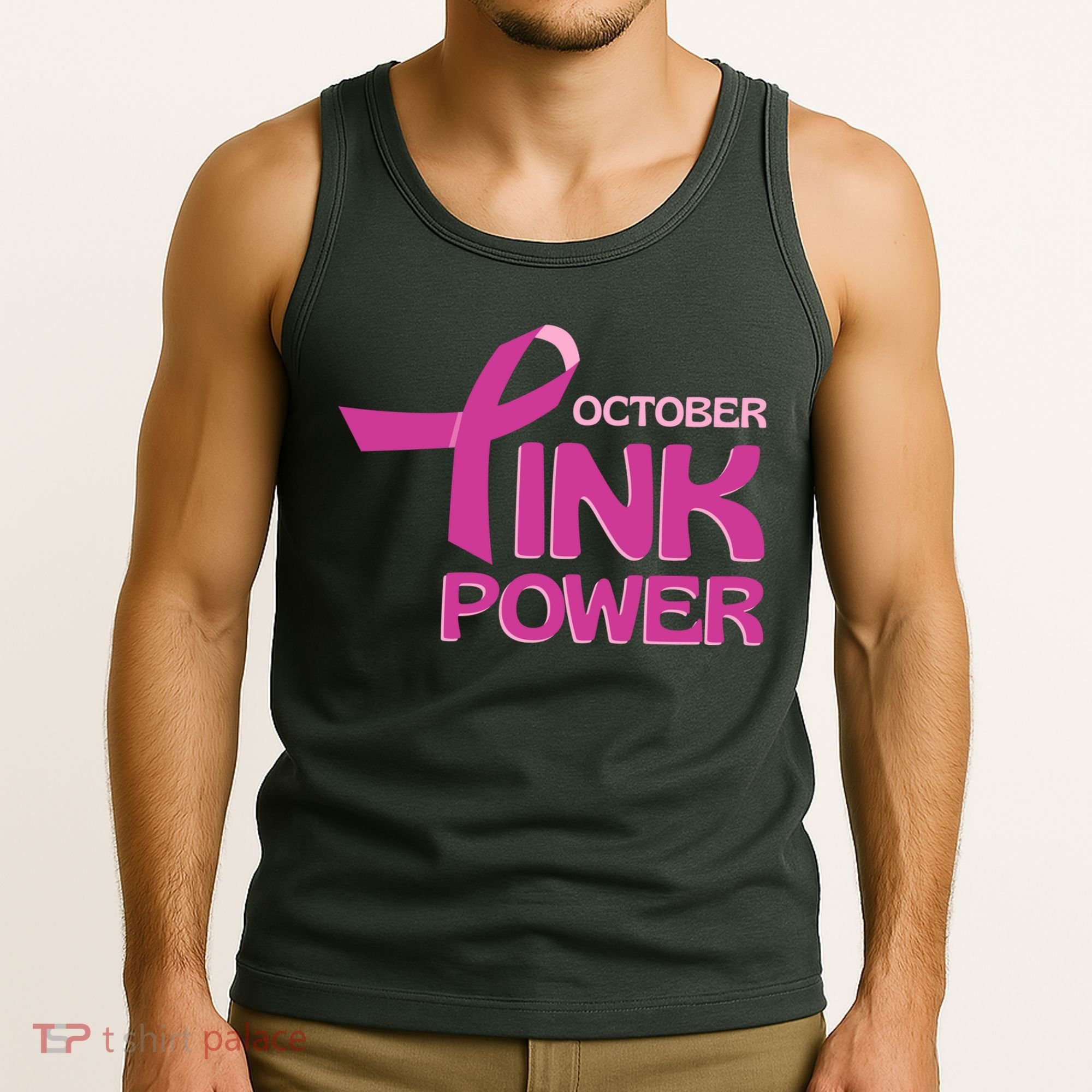 October Pink Power Breast Cancer Tank Top
