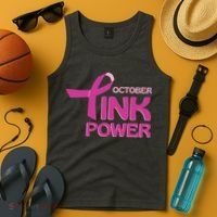 October Pink Power Breast Cancer Tank Top thumb 4