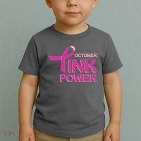 October Pink Power Breast Cancer Toddler T-Shirt thumb 2
