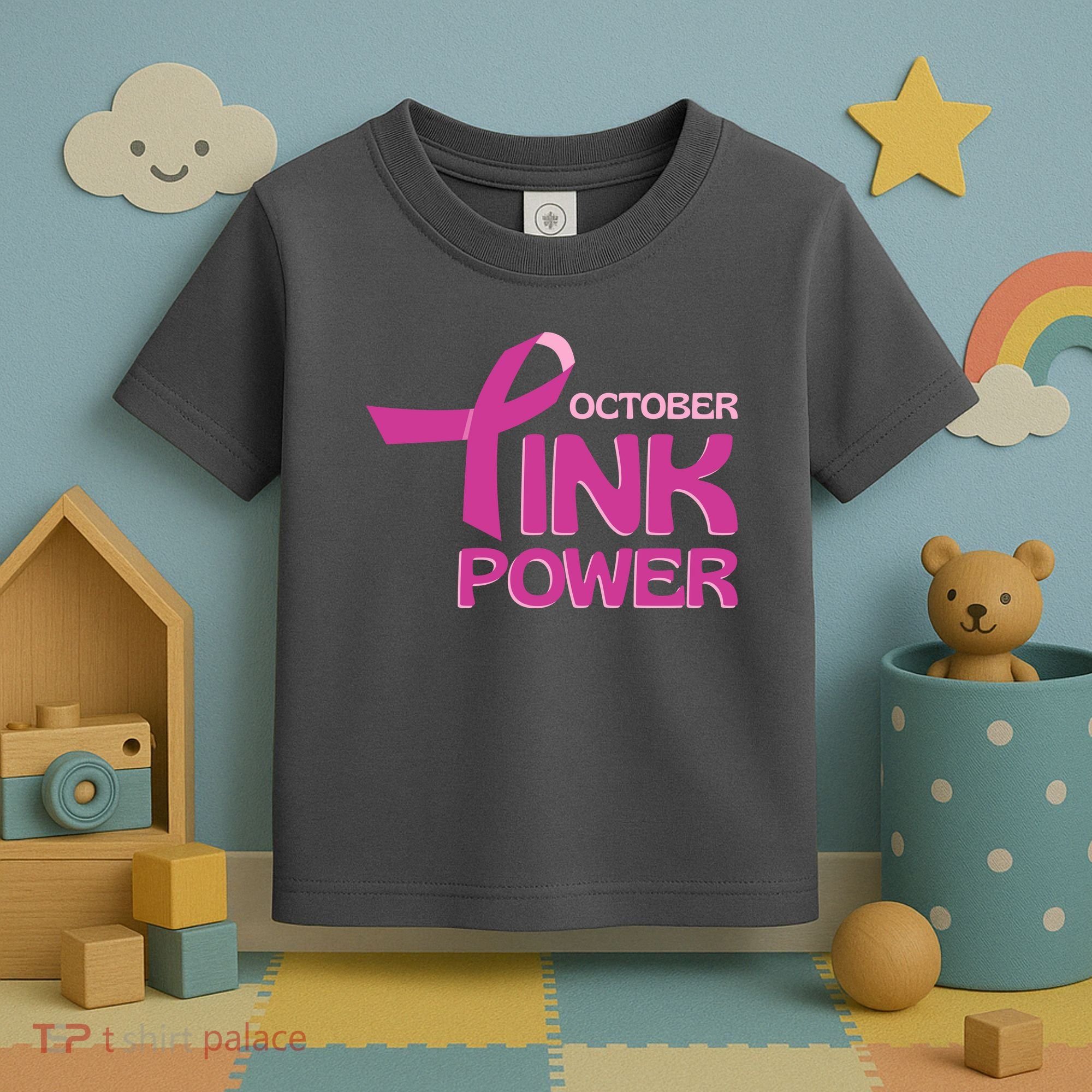 October Pink Power Breast Cancer Toddler T-Shirt