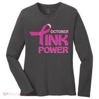 October Pink Power Breast Cancer Women's Long Sleeve Shirt thumb 0