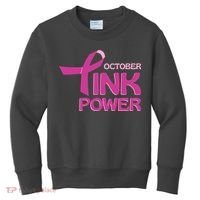 October Pink Power Breast Cancer Kids Sweatshirt thumb 0