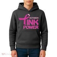 October Pink Power Breast Cancer Kids Hoodie thumb 4