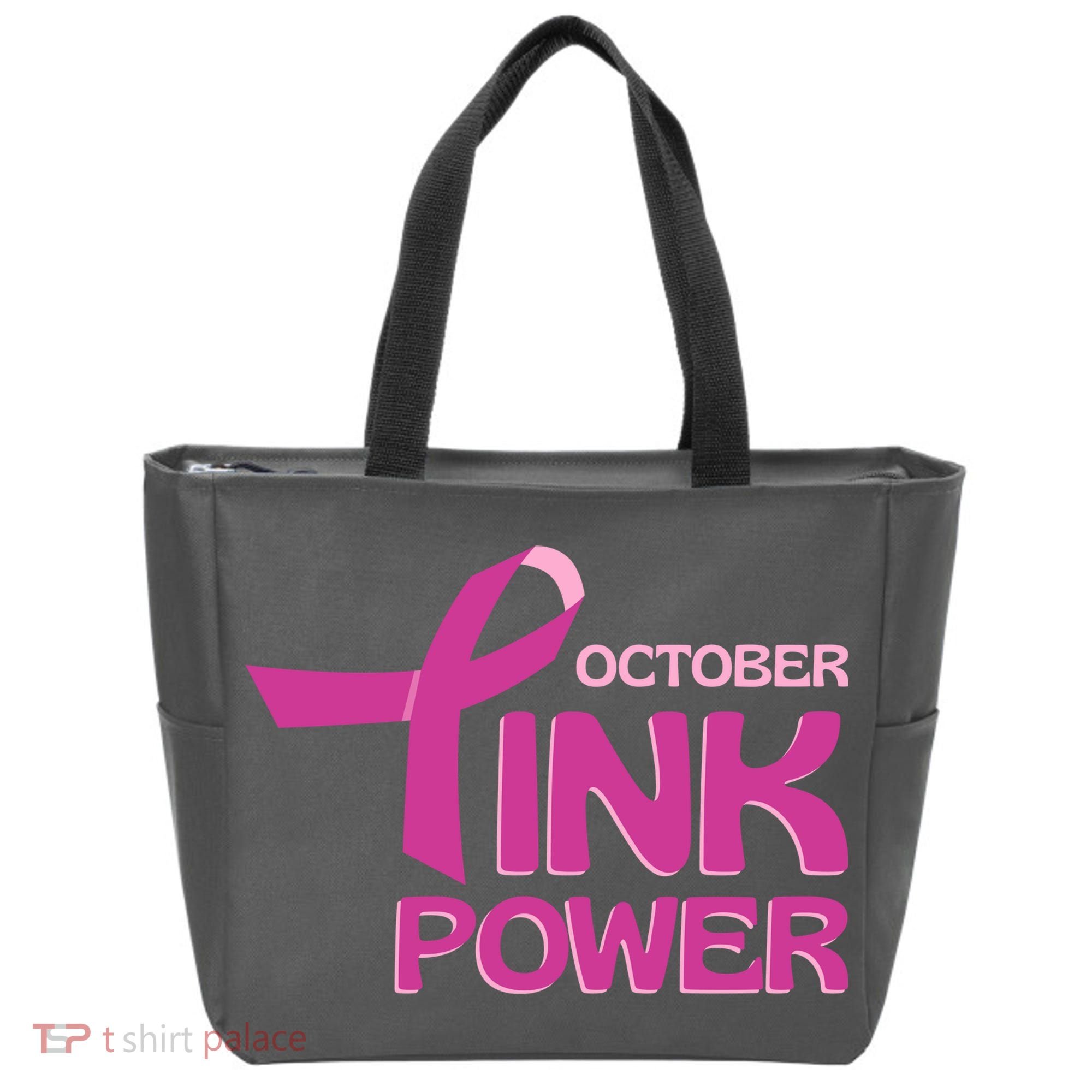 October Pink Power Breast Cancer Tote Bag