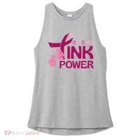 October Pink Power Breast Cancer Ladies PosiCharge Tri-Blend Wicking Tank thumb 0