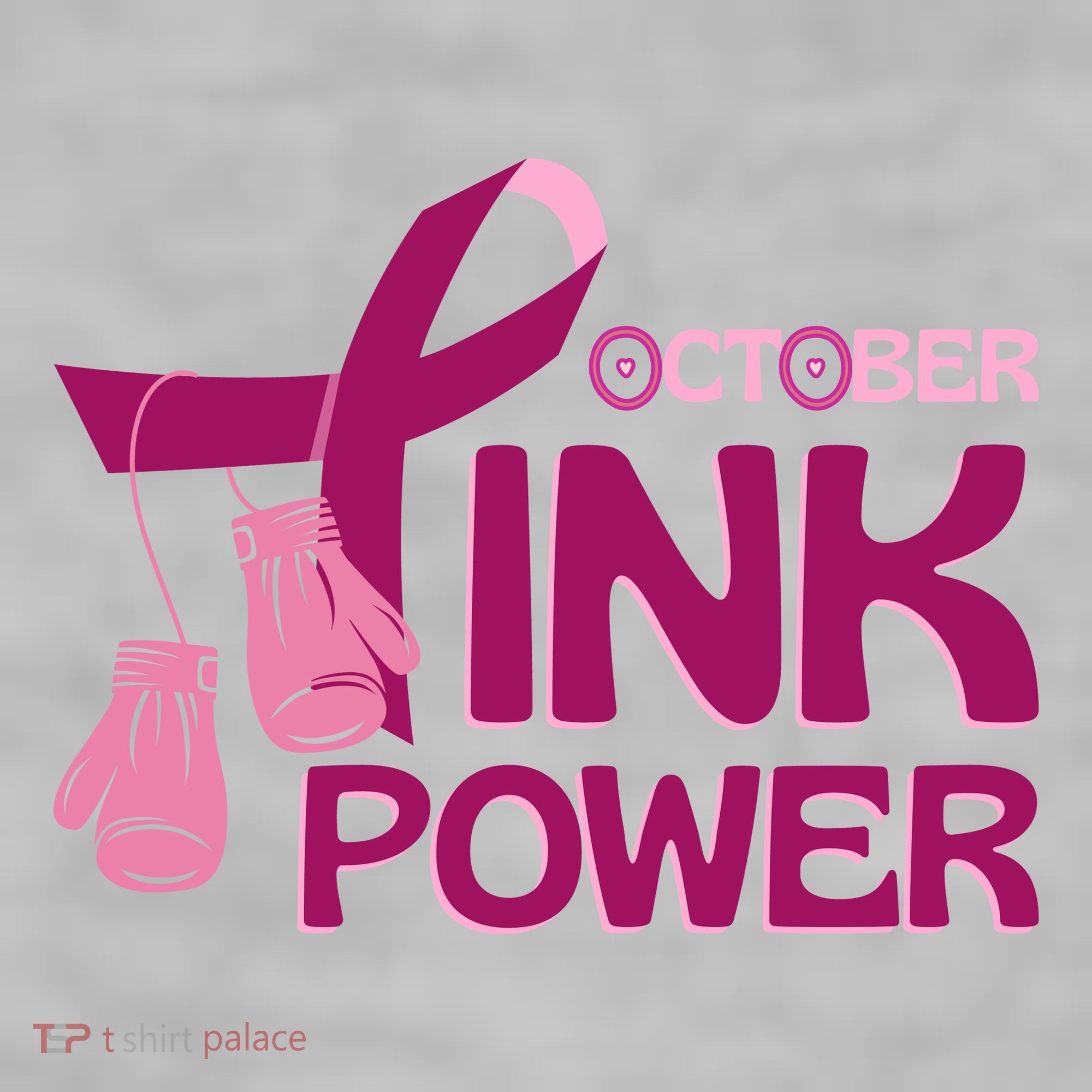 October Pink Power Breast Cancer Ladies PosiCharge Tri-Blend Wicking Tank