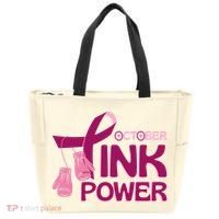 October Pink Power Breast Cancer Tote Bag thumb 0