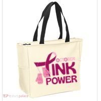 October Pink Power Breast Cancer Tote Bag thumb 2