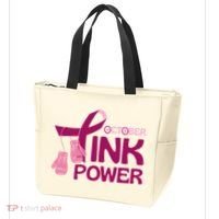October Pink Power Breast Cancer Tote Bag thumb 3