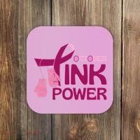 October Pink Power Breast Cancer Coaster thumb 0