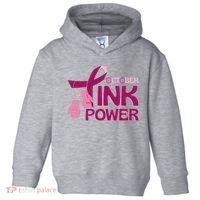 October Pink Power Breast Cancer Toddler Hoodie thumb 0