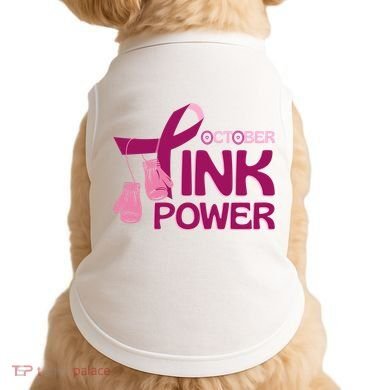 October Pink Power Breast Cancer Doggie Tank