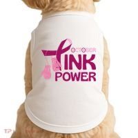 October Pink Power Breast Cancer Doggie Tank thumb 0