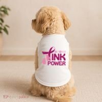 October Pink Power Breast Cancer Doggie Tank thumb 2
