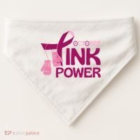 October Pink Power Breast Cancer USA-Made Doggie Bandana thumb 0