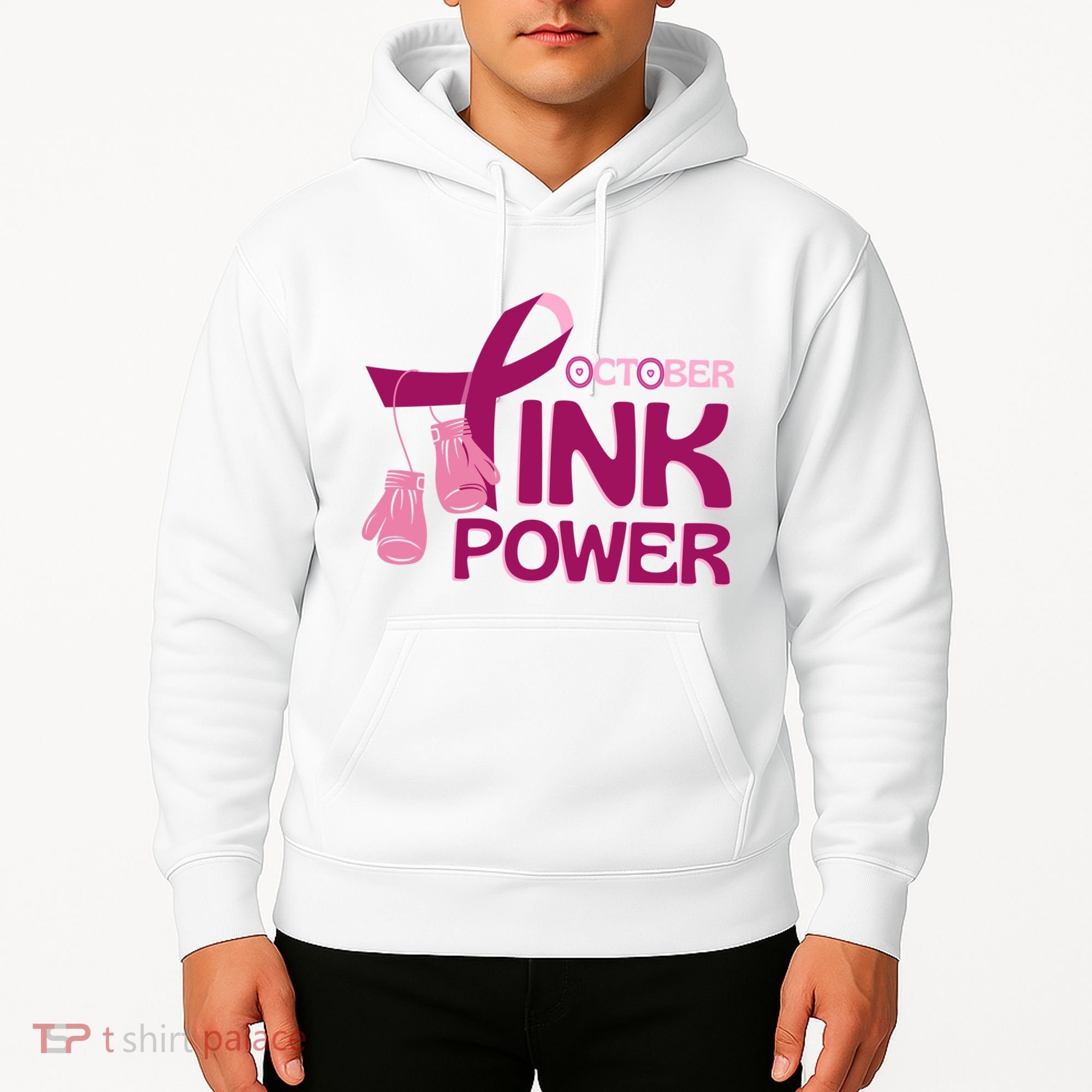 October Pink Power Breast Cancer Hoodie