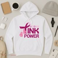 October Pink Power Breast Cancer Hoodie thumb 3