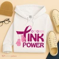 October Pink Power Breast Cancer Hoodie thumb 4
