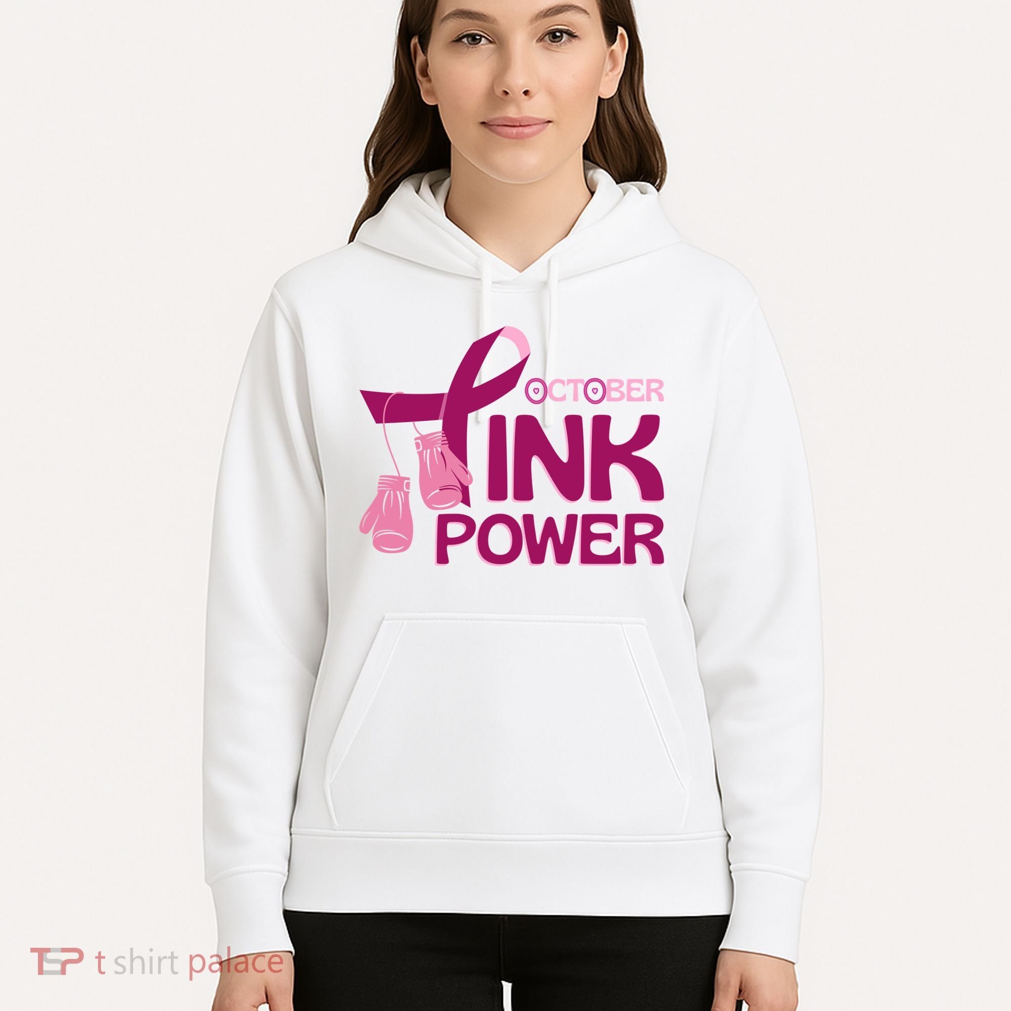 October Pink Power Breast Cancer Hoodie