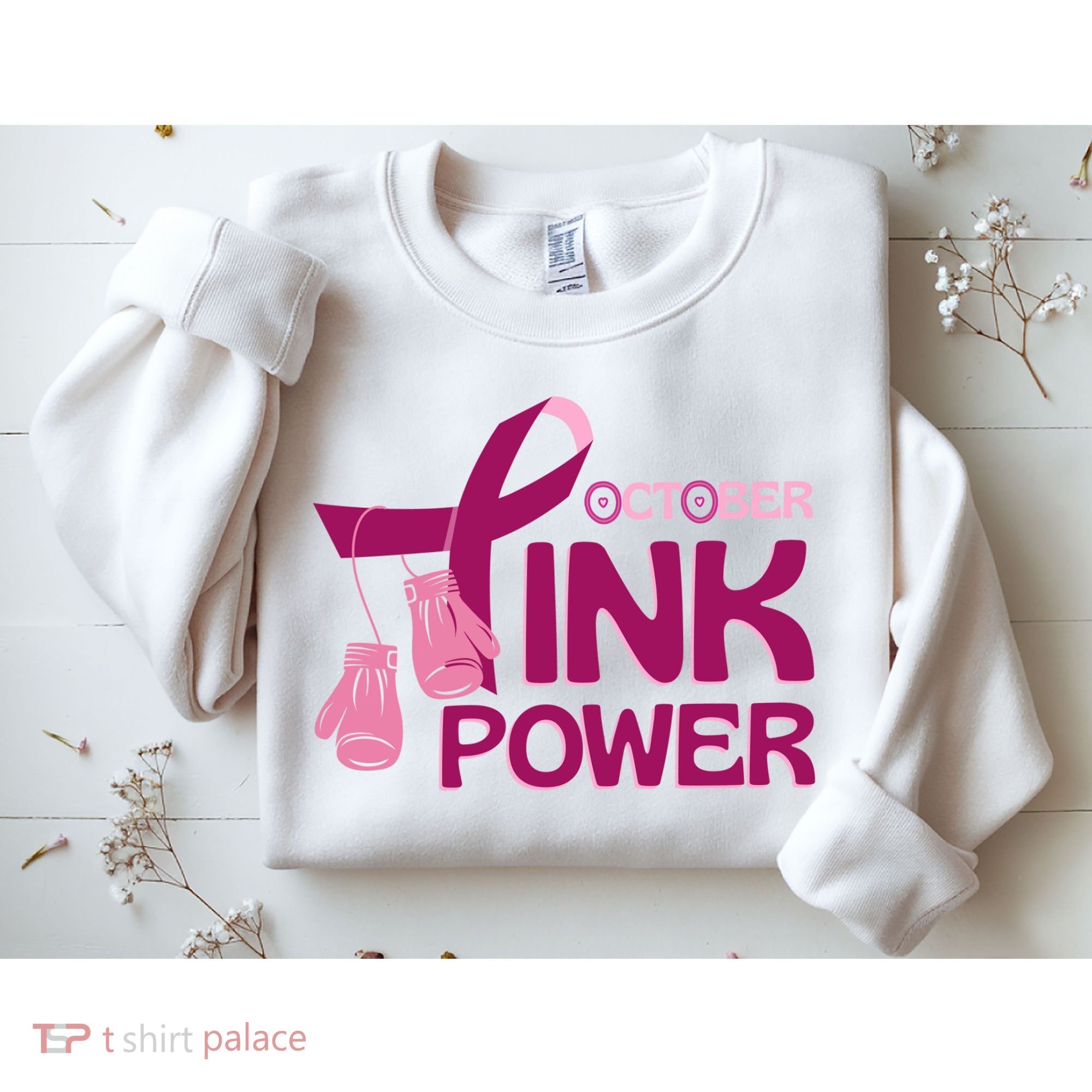 October Pink Power Breast Cancer Sweatshirt