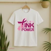 October Pink Power Breast Cancer T-Shirt thumb 2