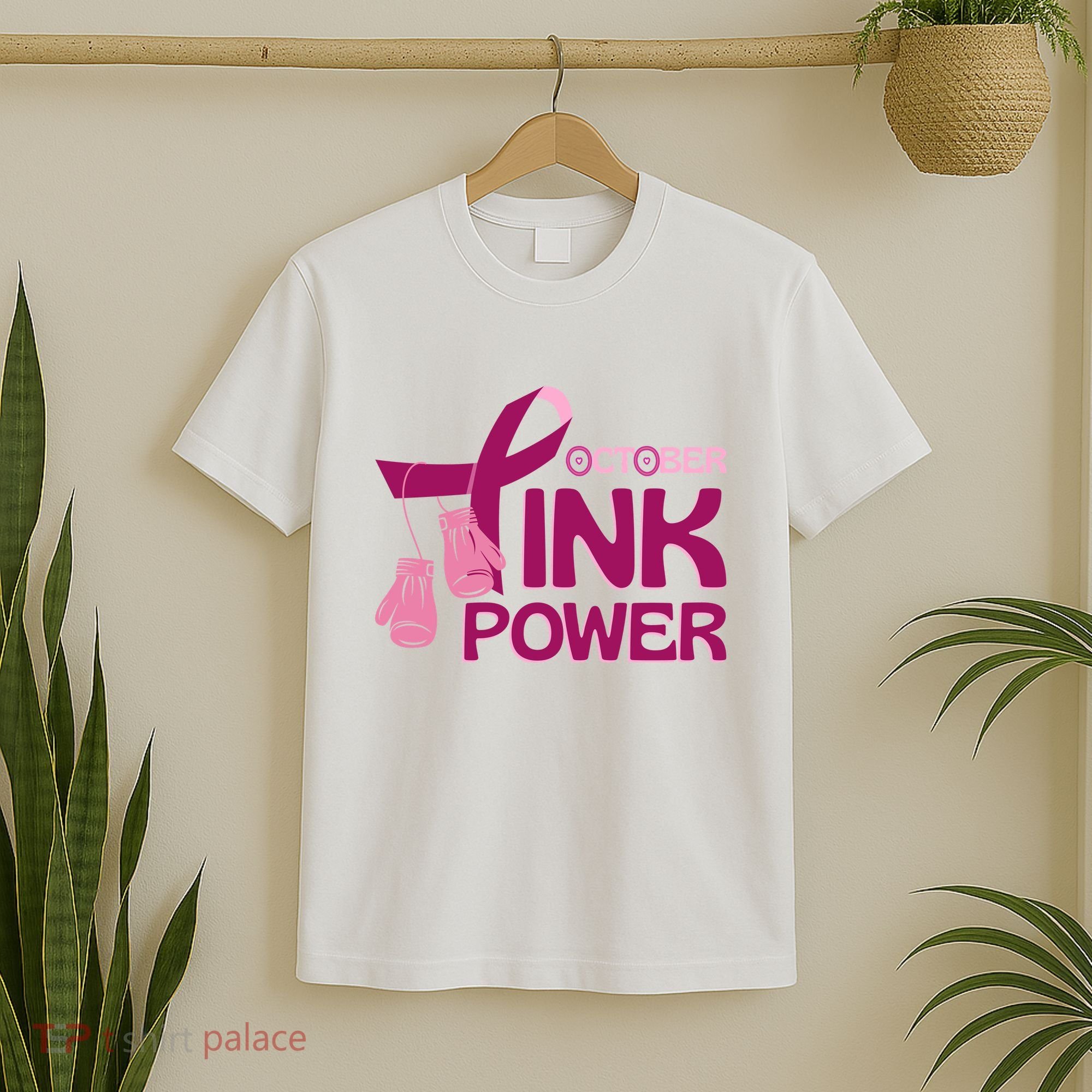 October Pink Power Breast Cancer T-Shirt