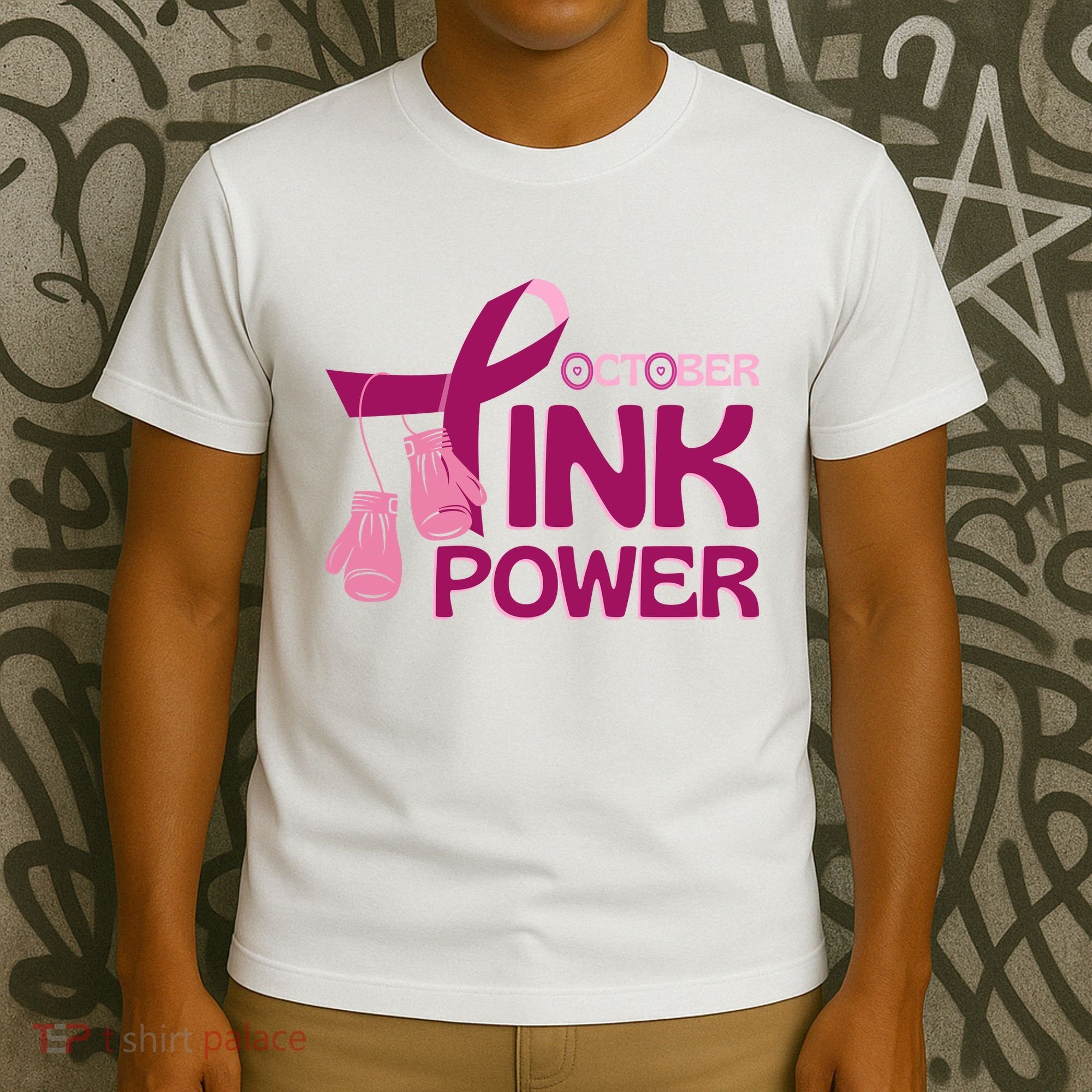 October Pink Power Breast Cancer T-Shirt