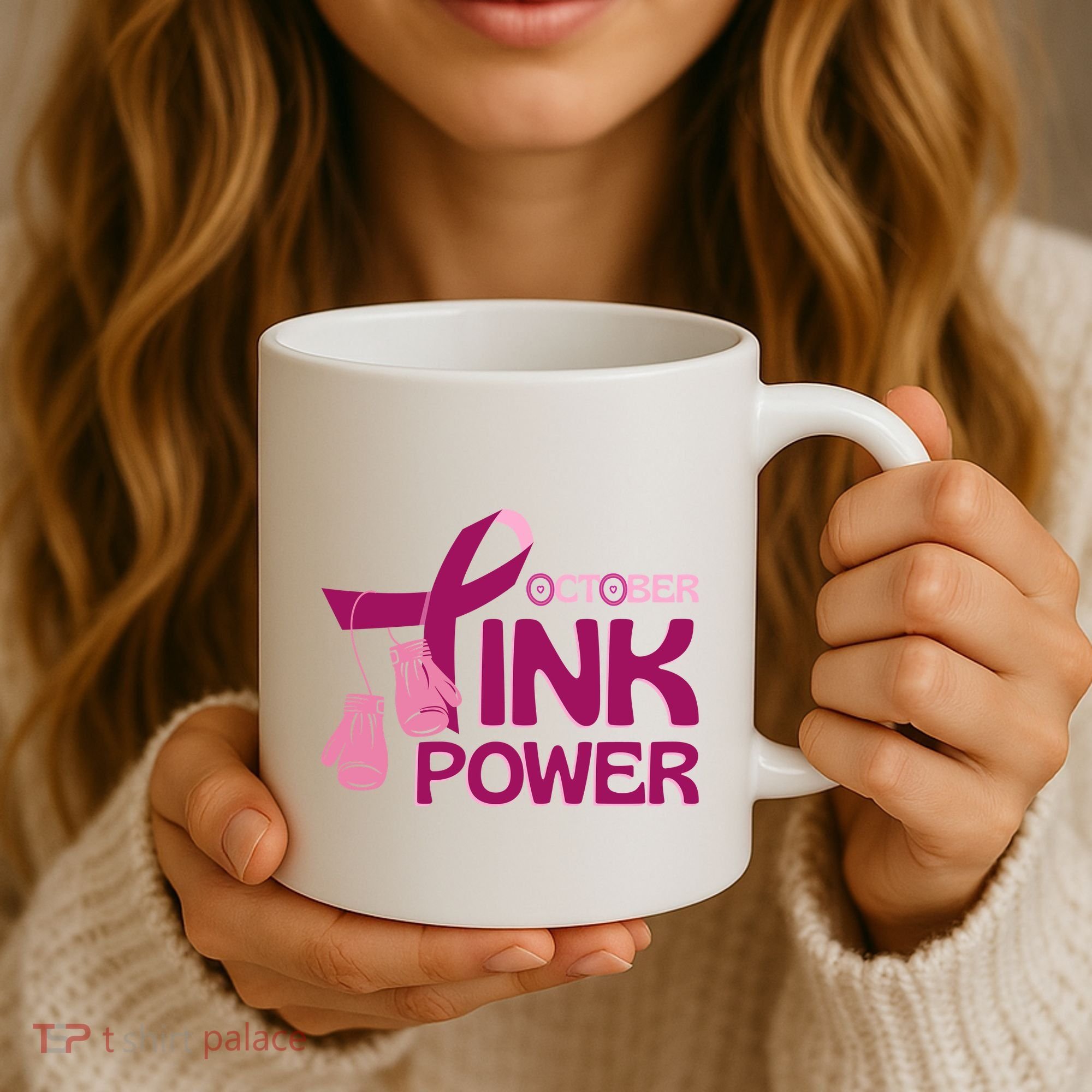 October Pink Power Breast Cancer Coffee Mug