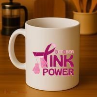 October Pink Power Breast Cancer Coffee Mug thumb 4