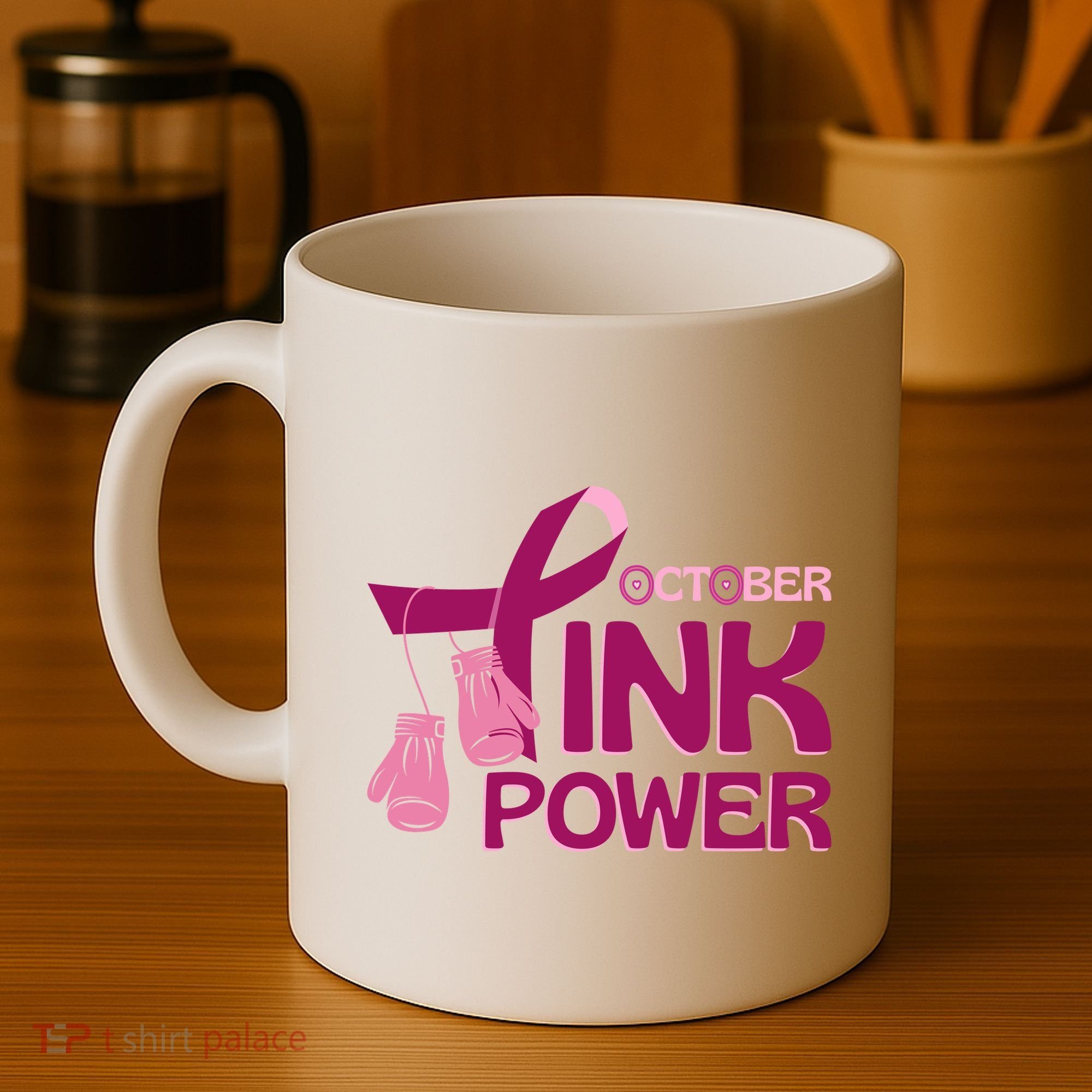 October Pink Power Breast Cancer Coffee Mug