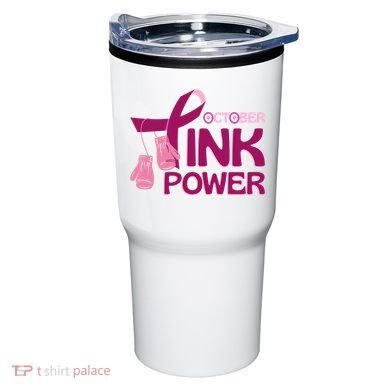 October Pink Power Breast Cancer Tumbler