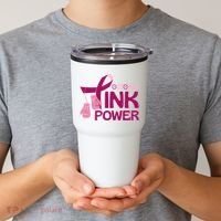 October Pink Power Breast Cancer Tumbler thumb 2