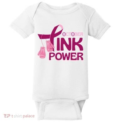 October Pink Power Breast Cancer Baby Bodysuit