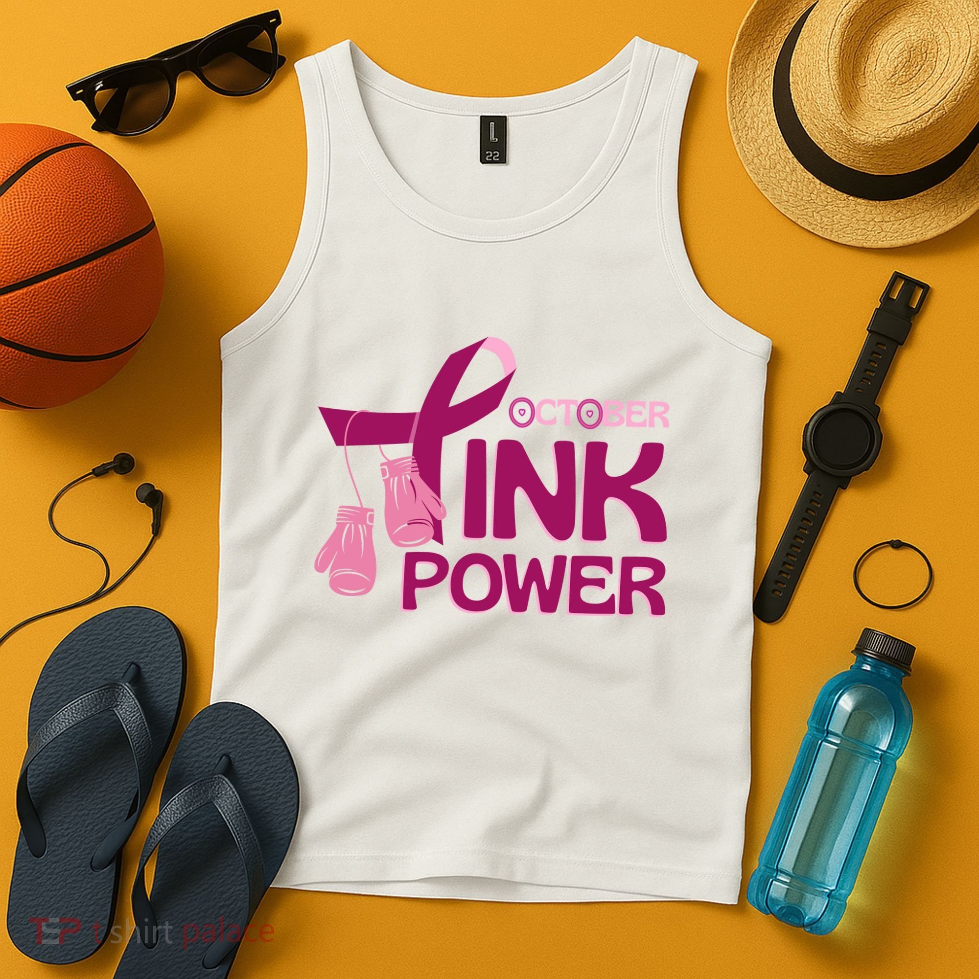 October Pink Power Breast Cancer Tank Top